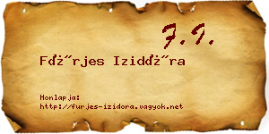 Fürjes Izidóra névjegykártya